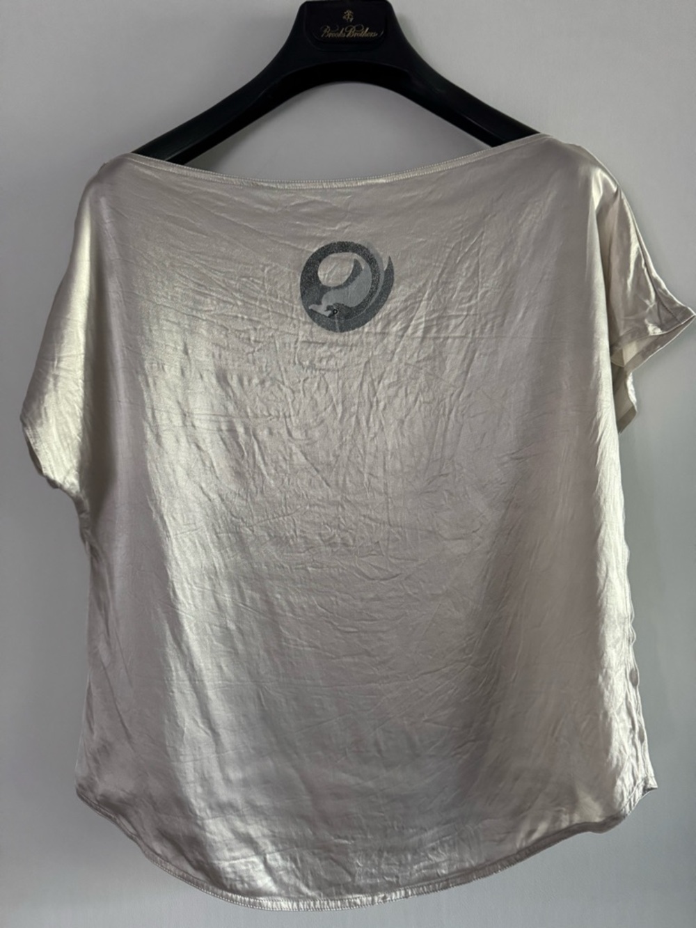 Marc Jacobs Metallic Ivory-Blend Short Sleeve Top
